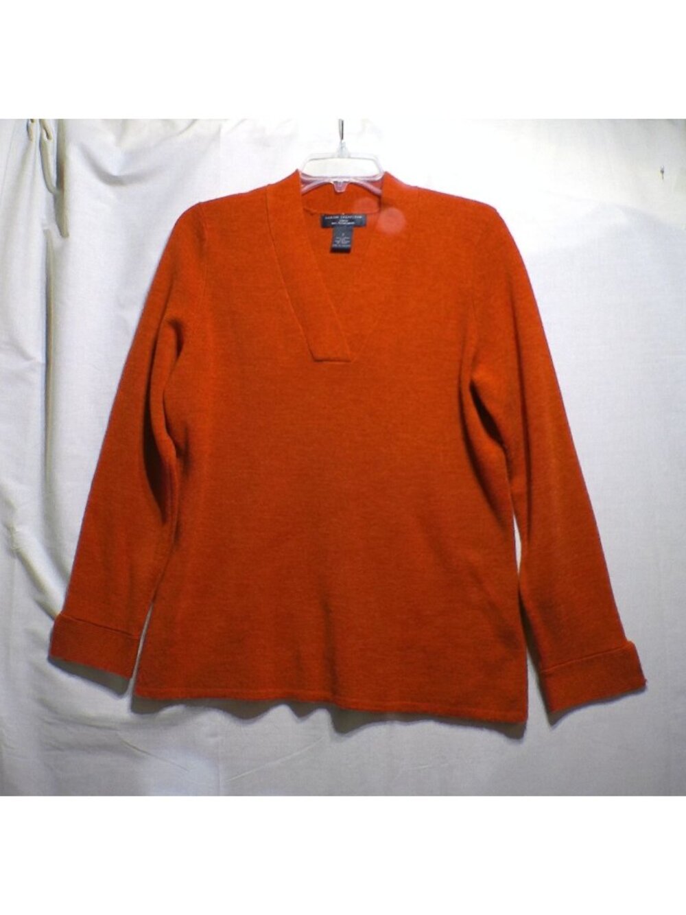 Vintage 100% Merino Wool Sweater Sarah Spencer Orange 1X